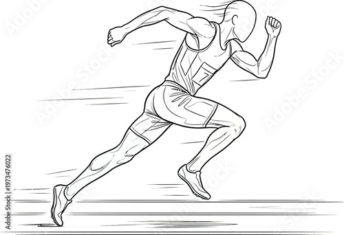 Man running fast in a dynamic pose illustration
An illustration of a man running quickly in a dynamic pose with motion lines