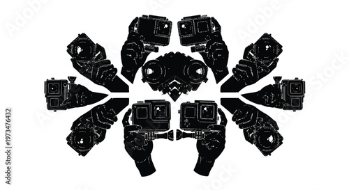 Black robotic mechanical gear parts assembly.