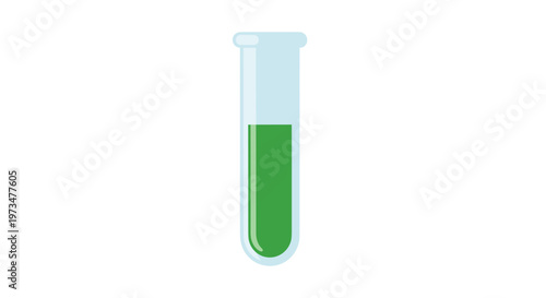Green liquid in test tube.