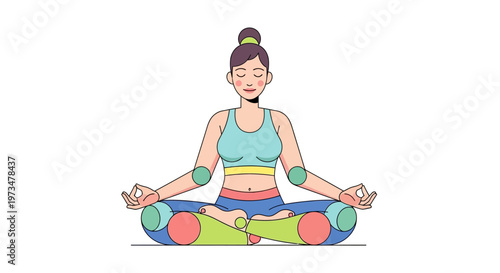 Woman in yoga lotus position meditating.