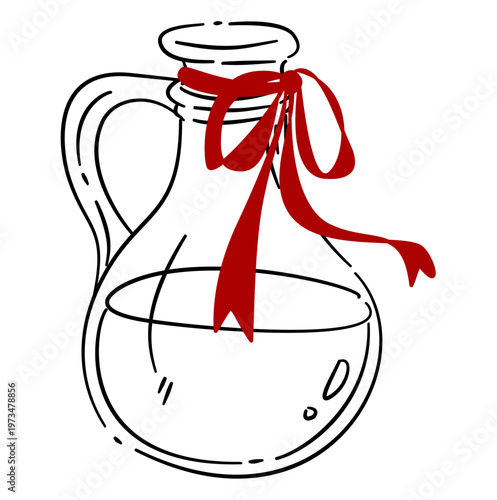 jug of water with bow 