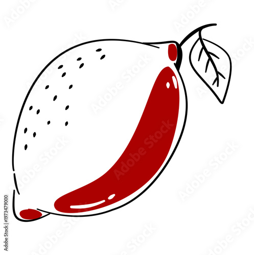 Lemon with red shade