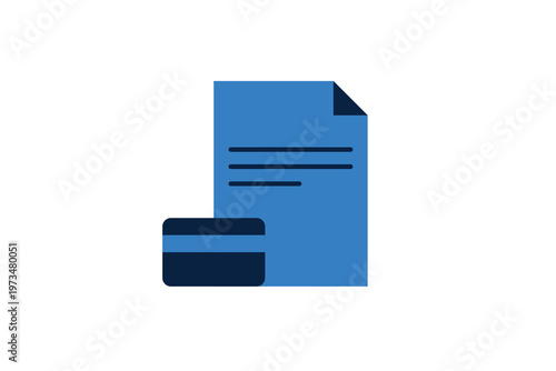 Official document or file with a credit card symbolizing account statements or financial records. This Vector Illustration is great for banking reports and data management.