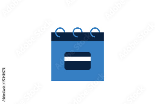 Calendar with a credit card icon representing scheduled payments or monthly bills. This Vector Illustration helps visualize financial planning and subscription management.