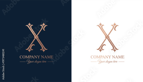 Elegant letter X logo monogram in decorative classic style with refined details. Versatile logotype for personal branding, business identity and premium design.