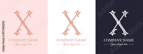 Elegant letter X logo monogram in decorative classic style with refined details. Versatile logotype for personal branding, business identity and premium design.