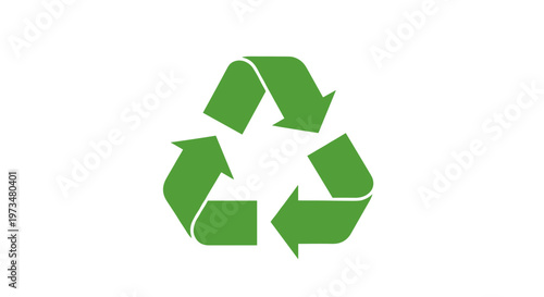 Green recycling symbol logo icon.