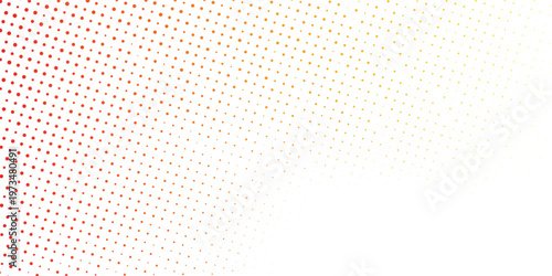 Red and Orange Fire Gradient Halftone Dot Background with Curved Wave Pattern