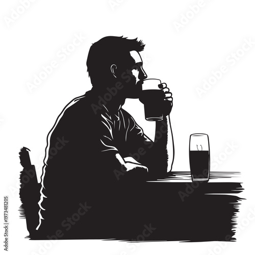 man drinking beer