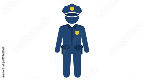 Simple icon of a police officer.