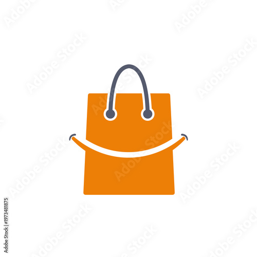 Orange shopping bag with handles.