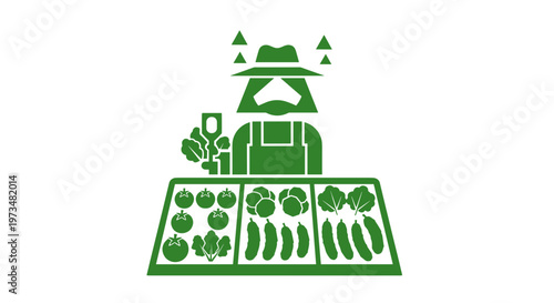 Green vegetable farmer market stand.