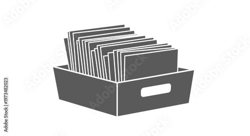 Grey file organizer box.