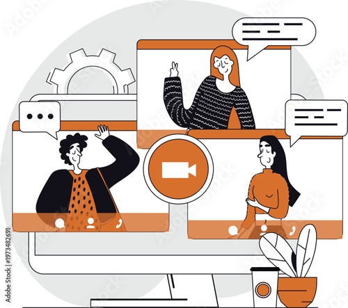 Collaborative virtual meeting with engaged participants using video call tools