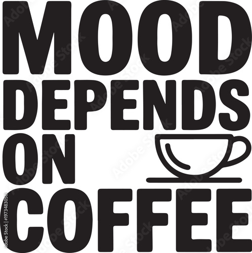 Minimalist Coffee Quote Typography – Bold Black and White Graphic for Caffeine Lovers and Morning Routine