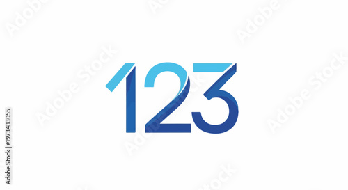 Stylized blue numbers 1, 2, and 3 with a modern, abstract design