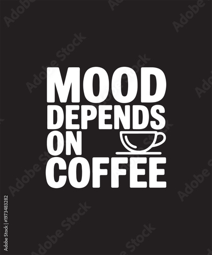 Minimalist Coffee Quote Typography Design – Black and White Vector Illustration for Apparel and Social Media