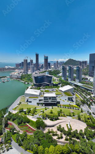 Aerial photography of N ü wa Coastal Park in Shekou Sea World, Nanshan District, Shenzhen