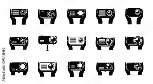 Collection of old film cameras.