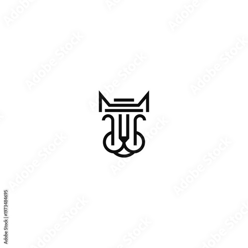 Column dog linear design, logo on white background.