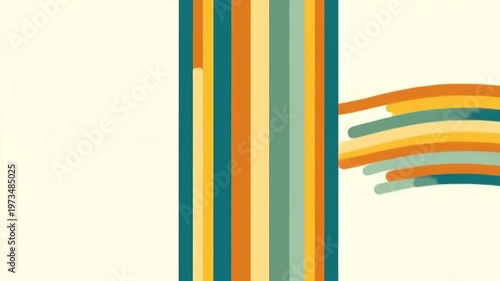 Colorful Stripes Waving and Twisting Motion Graphics.