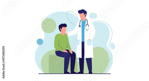 Doctor comforting patient, medical consultation, healthcare support, doctor-patient relationship