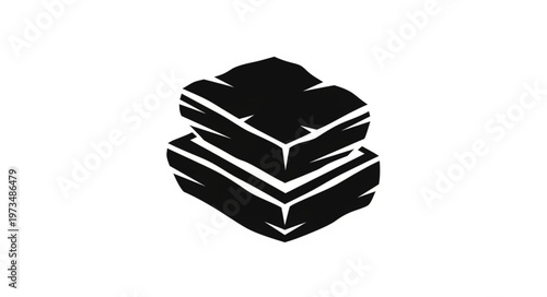 Stylized Stack of Bricks or Blocks in Black and White.