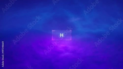 Helium chemical element symbol appearing on a futuristic glowing display