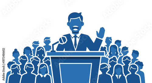 Man Speaking at a Podium.