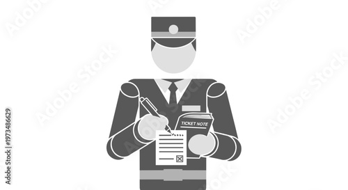 Security Guard Holding Clipboard.