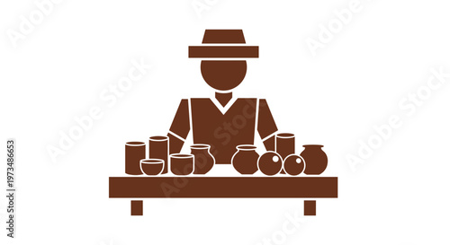 Vendor selling fresh produce.