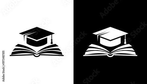 Graduation Cap on Open Book Icon.