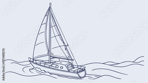 Graceful sailboat glides across rippling blue water under a clear sky