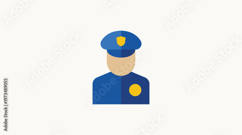 Flat design police officer icon.