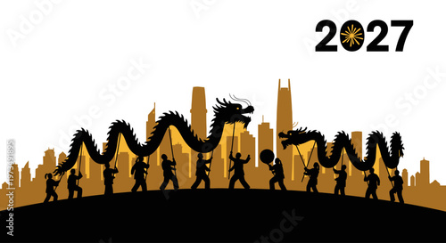Silhouette of Protesters with Flags Against Burning City Skyline at Night Vector