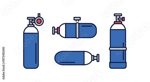 Oxygen Cylinder Line art creative abstract vector