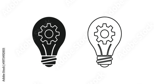 Innovation Idea Light Bulb Gear Concept Vector