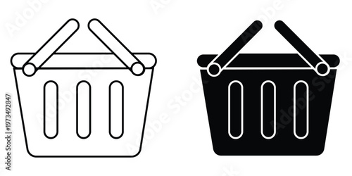 Shopping busket icon in black style isolated on white background vector illustration eps 10.
