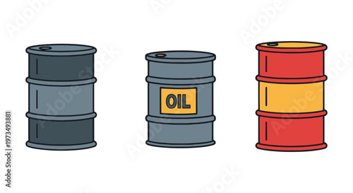 Oil Barrel Line art vector creative abstract simple