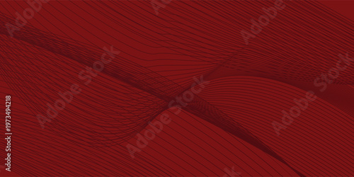 Contemporary technology cover design set. Luxury background with red line pattern (guilloche curves). Premium vector tech backdrop for business layout, digital certificate, formal brochure template
