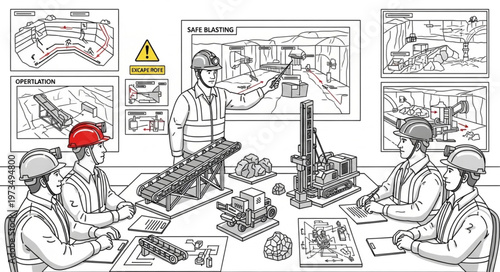 Team Meeting on Industrial Safety and Planning with Models.