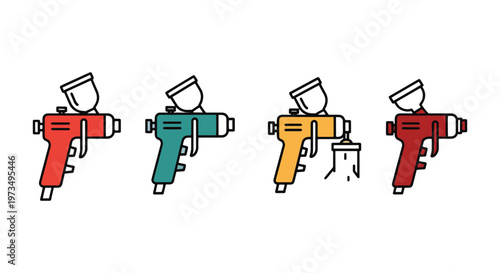 Paint Sprayer Line art vector minimal simple illustration