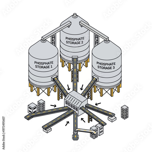 Isometric View of Phosphate Storage and Distribution System.