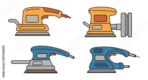 Orbital Sander Line art vector clean abstract shape