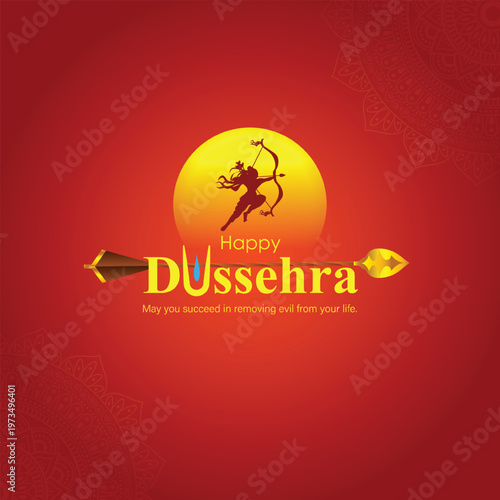vector illustration happy dussehra social media feed template. eps