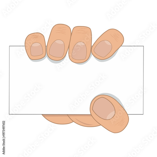 Hand holding a blank white card, ready for your personalized message or information