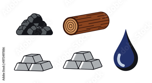 Raw Material Line art vector abstract design illustration