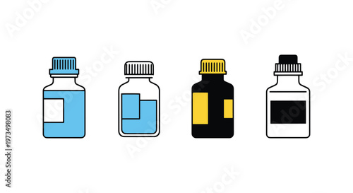 Reagent Bottle Line art vector colorful abstract modern