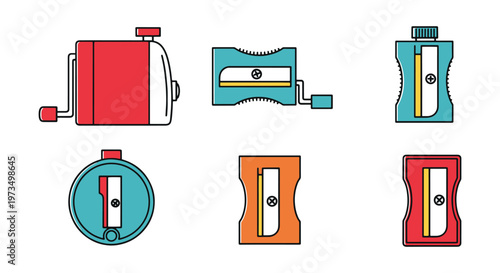 pencil sharpener Line art clean abstract minimal shapes