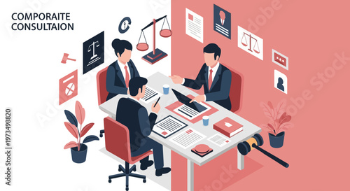 Corporate Consultation Meeting Discussing Legal Matters.